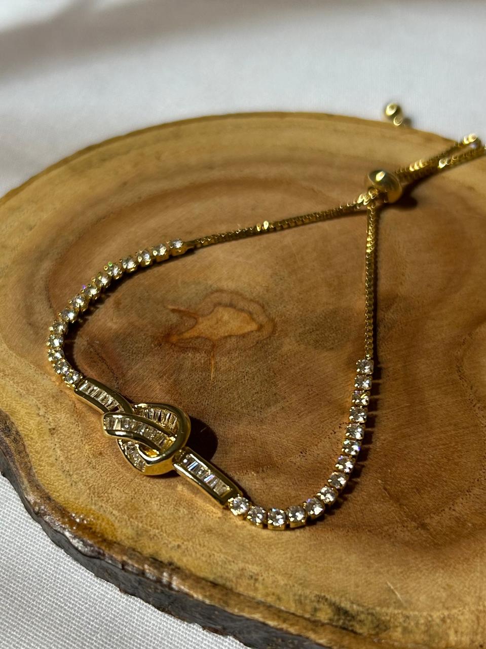 Golden Knot Tennis Bracelet