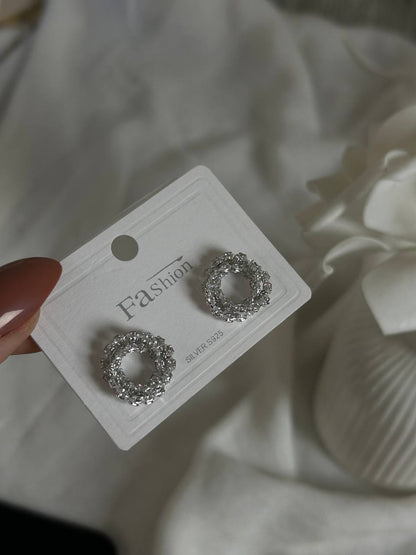 Crystal Circle Stud Earrings