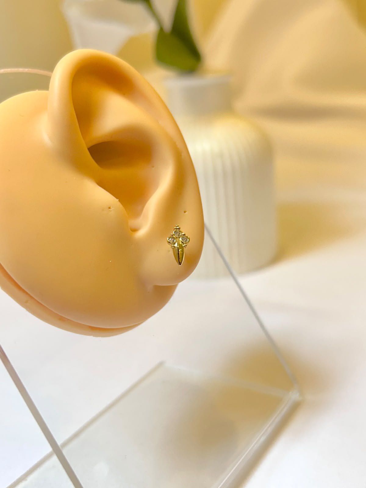 Crystal Trio Pointed Drop Piercing