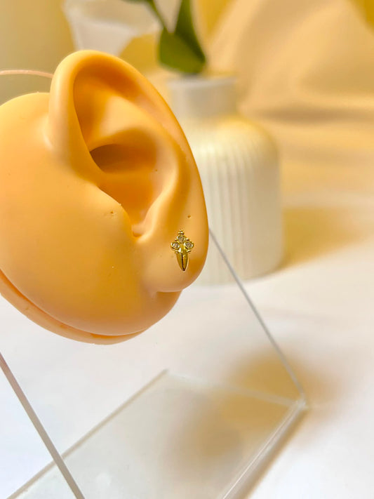 Crystal Trio Pointed Drop Piercing