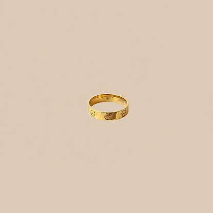 Screw Motif Gold Band Ring