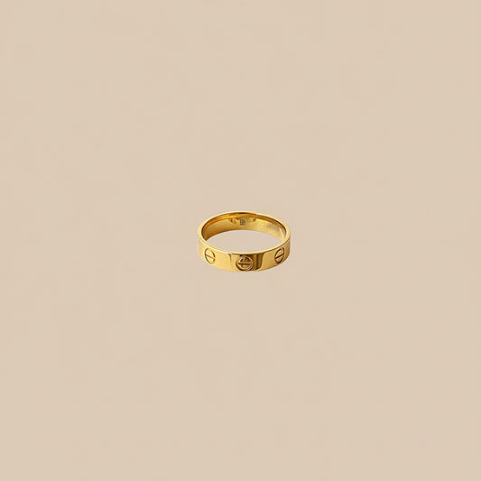 Screw Motif Gold Band Ring