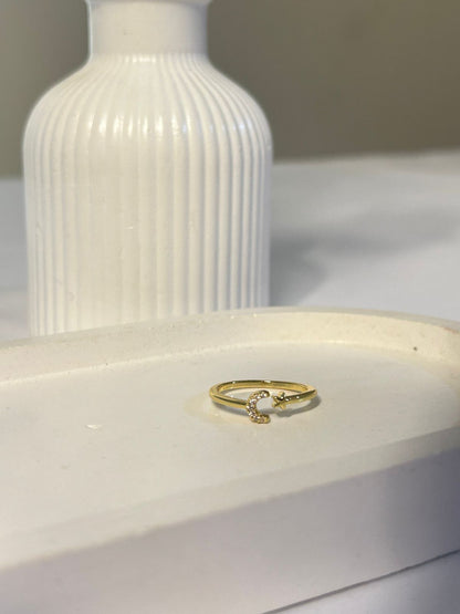 Shimmering Crescent Ring