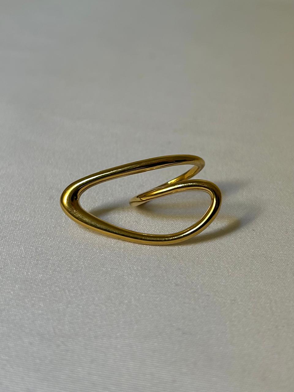 Golden Swirl Sculptural Ring
