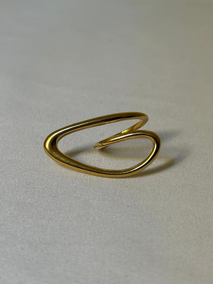 Golden Swirl Sculptural Ring