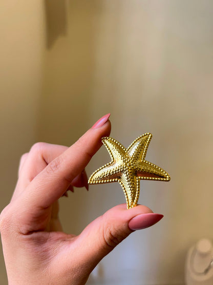 Textured Starfish Statement Ring