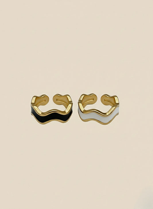 Enamel Wave Stackable Rings