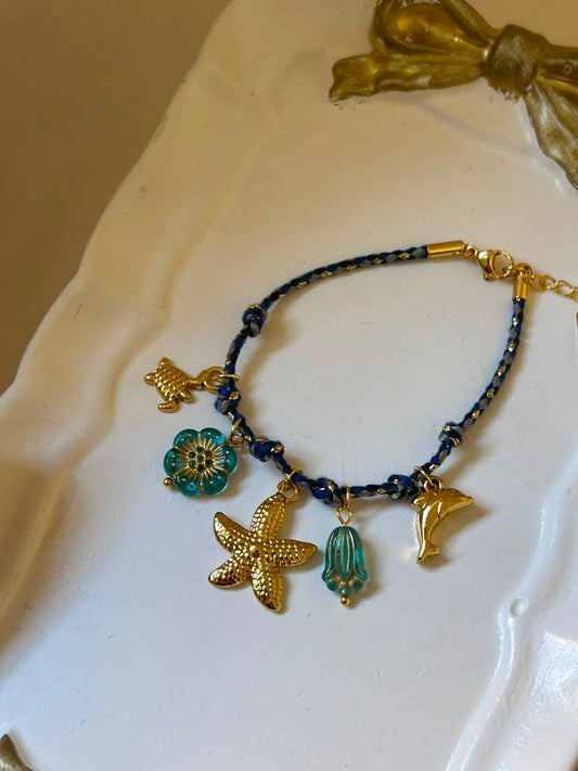 Ocean Tale Braided Charm Bracelet