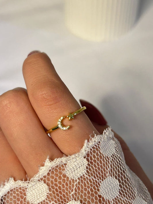 Shimmering Crescent Ring
