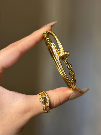 Crystal Nail & Chain Set