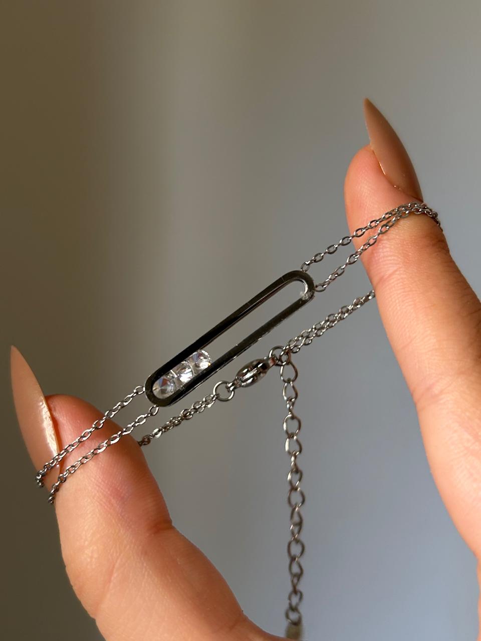 Floating Crystal Bar Bracelet