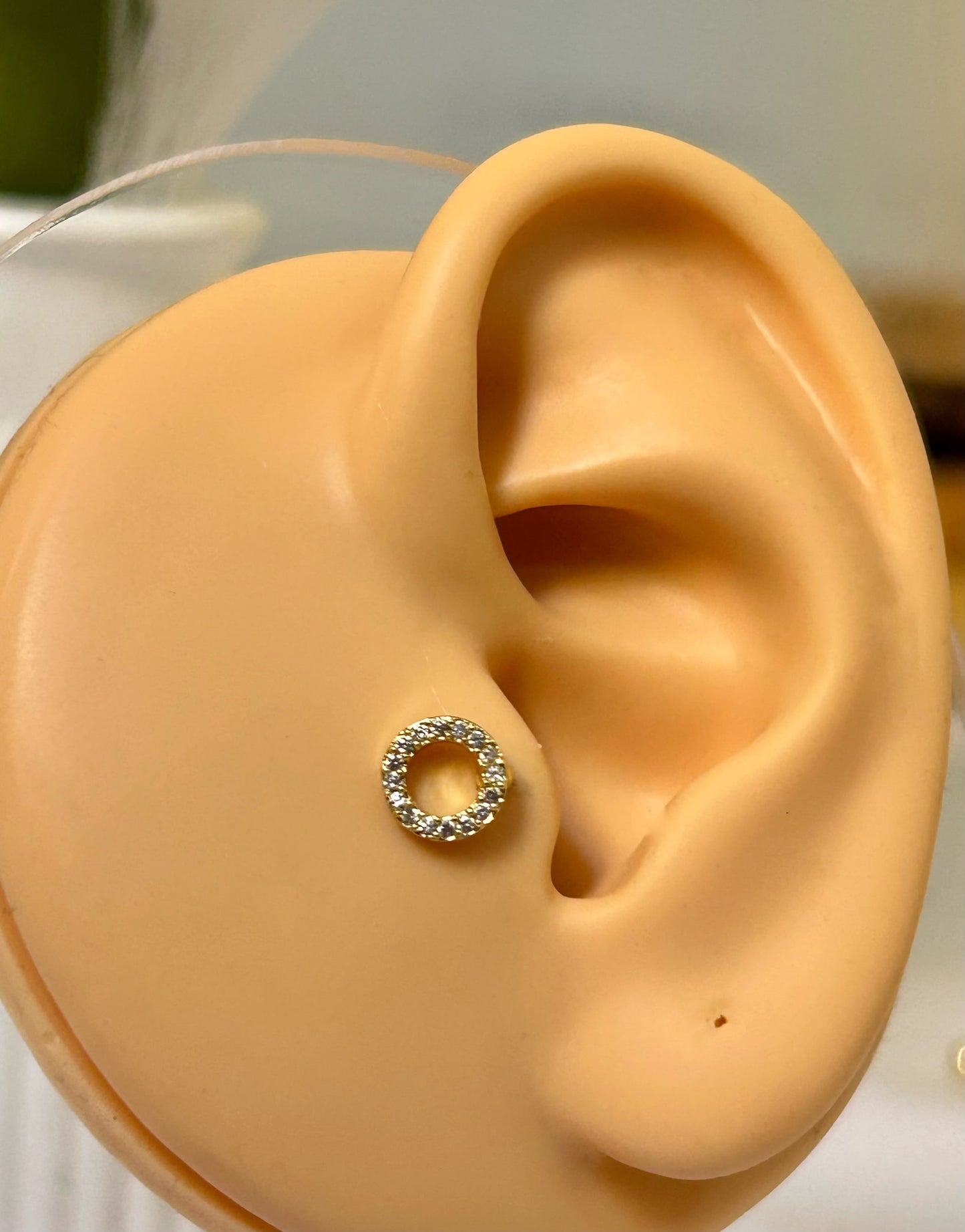 Dainty Crystal Halo Piercing