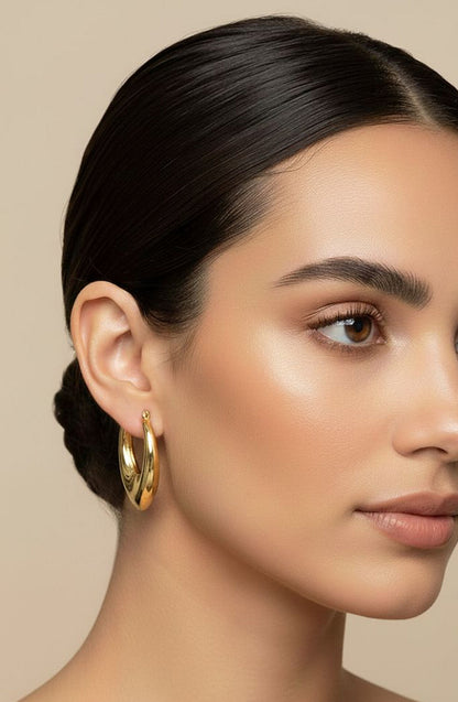 Elegant Tapered Hoop Earrings