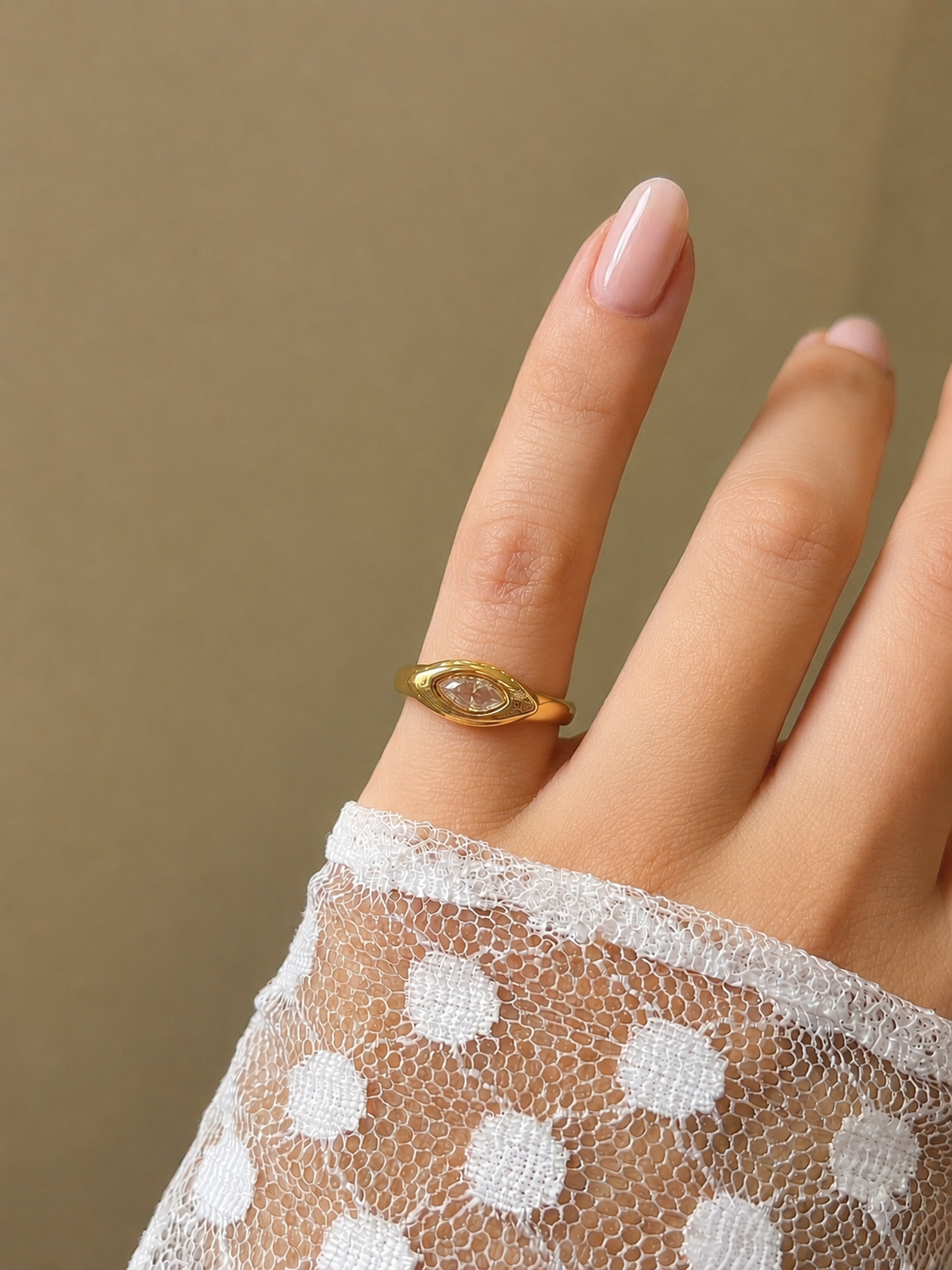 Golden Eye Pinky Ring