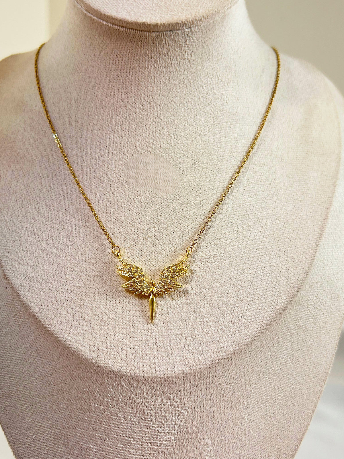 Sparkling Angel Wing Necklace