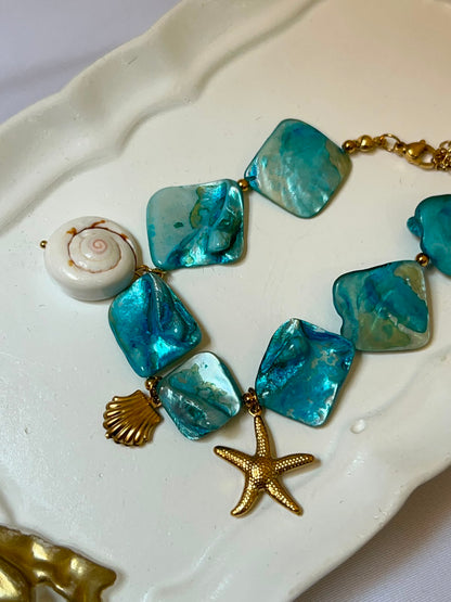 Turquoise Mother-of-Pearl Coastal Bracelet