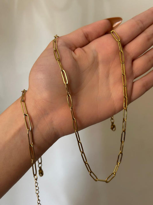 Gilded Paperclip Link Set