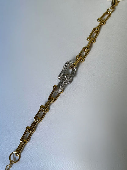 Gilded Link Pave Bracelet
