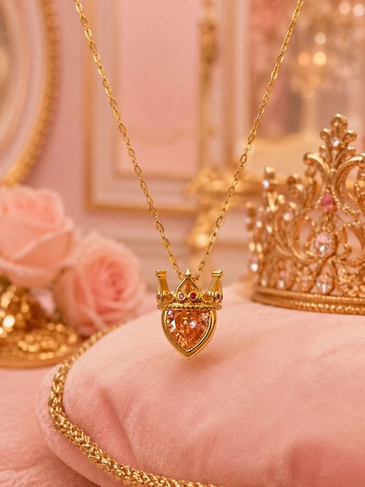 Aurora Crown Heart Necklace