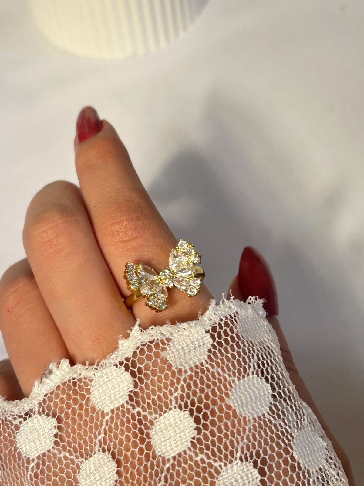 Radiant Zircon Butterfly Ring