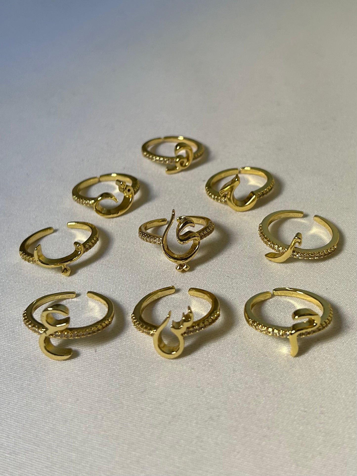 Zircon Arabic Letter Ring