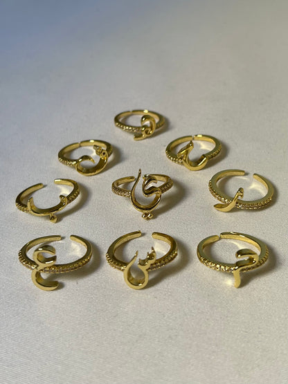 Zircon Arabic Letter Ring