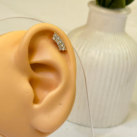 Sparkling Curved Crystal Piercing