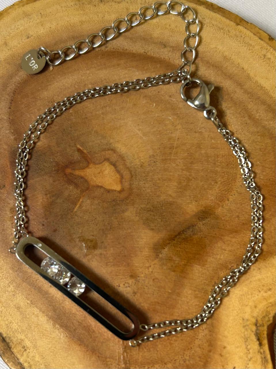 Floating Crystal Bar Bracelet