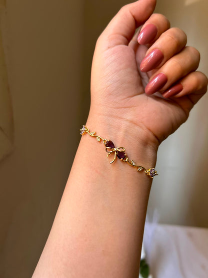 Colorful Ribbon Flower Bracelet