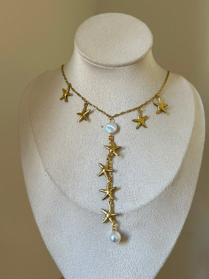 Golden Starfish Jewelry Set