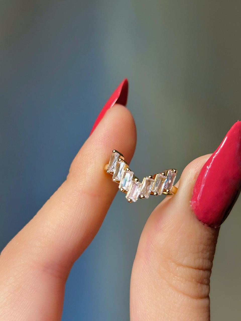 Shimmering Baguette Crown Ring