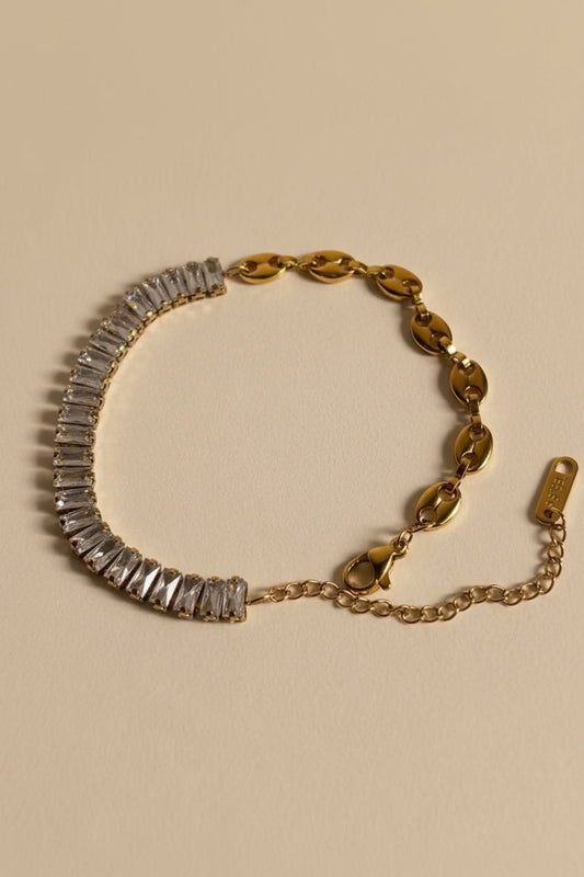 Baguette & Coffee-Link Bracelet