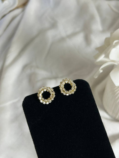 Crystal Circle Stud Earrings