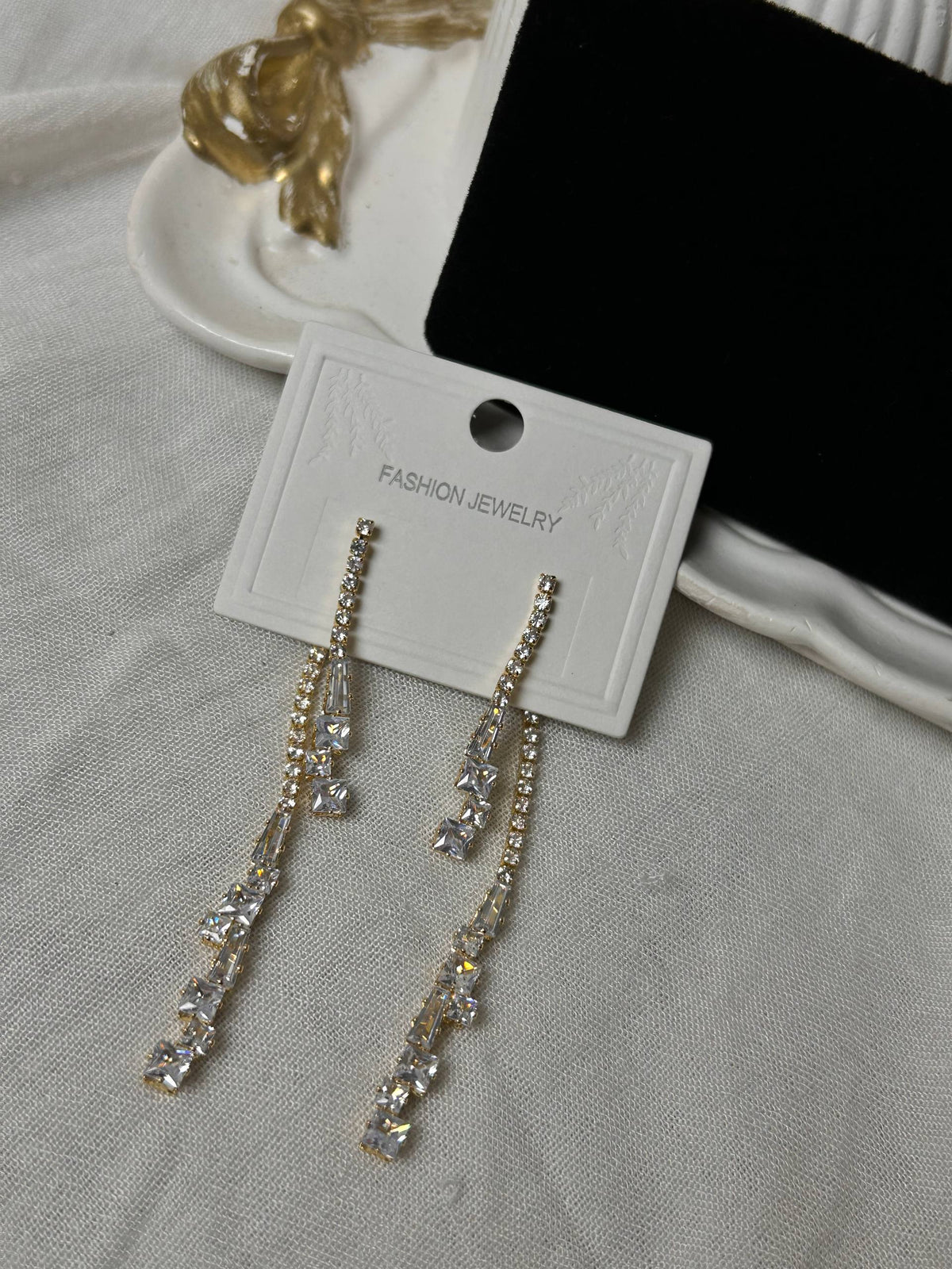 Asymmetric Dazzling Long Drop Earrings