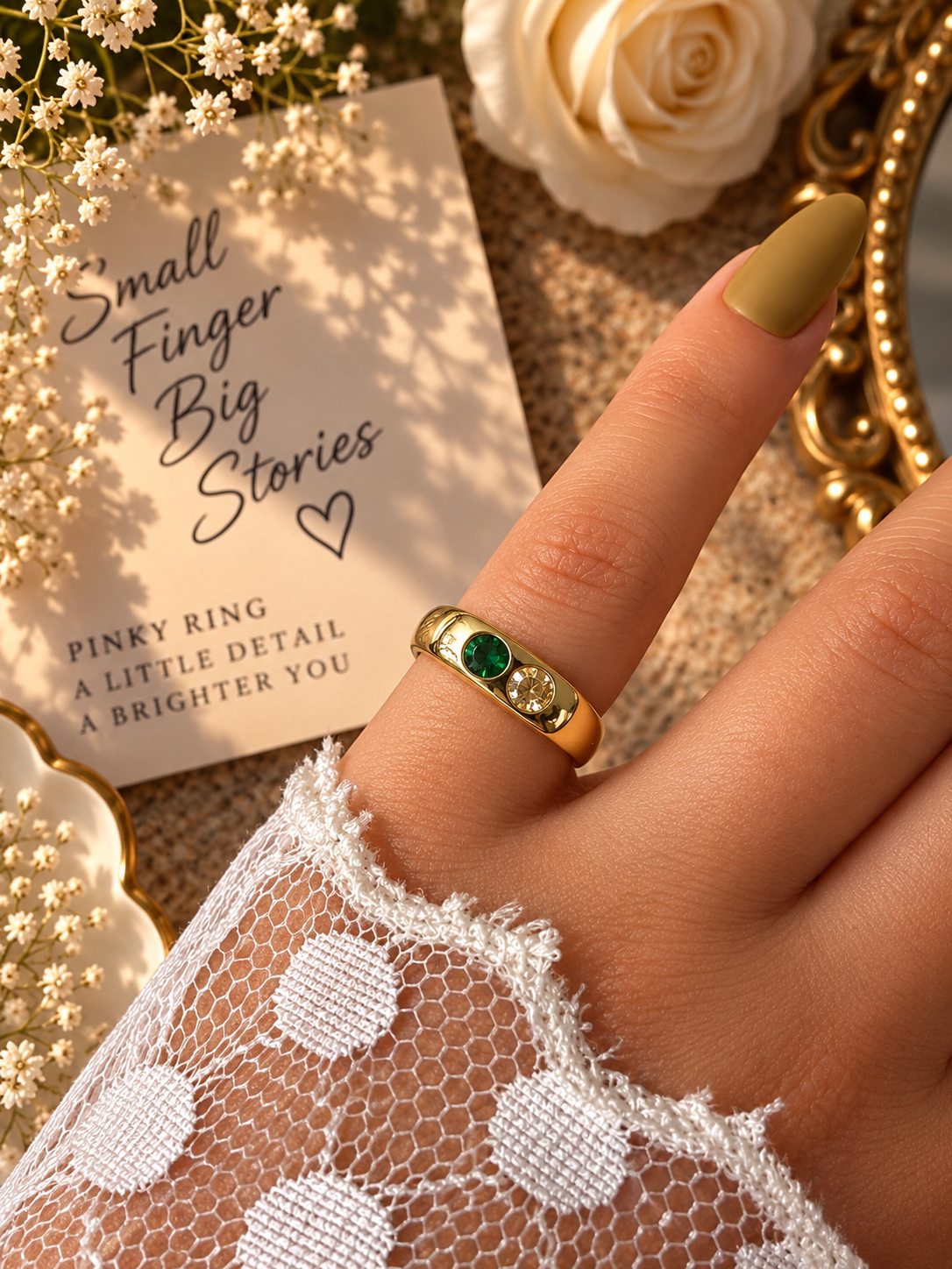 Dual Gem Pinky Ring