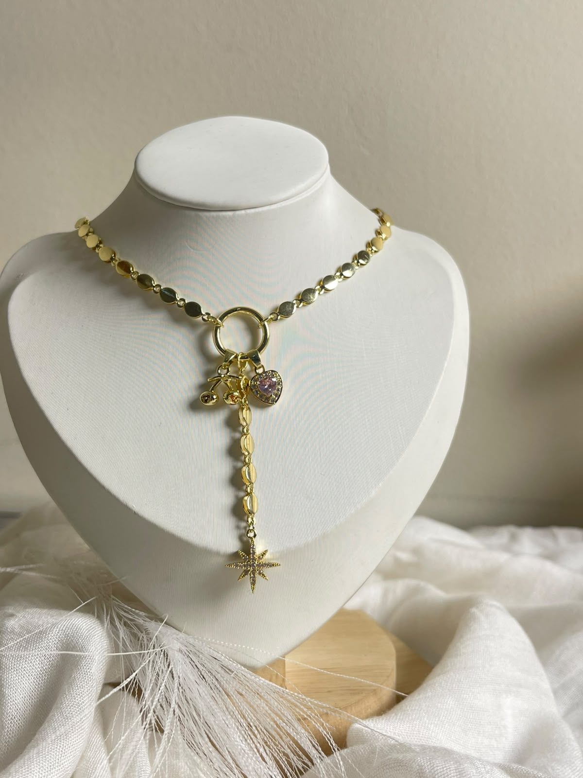 Celestial & Heart Charm Y-Necklace