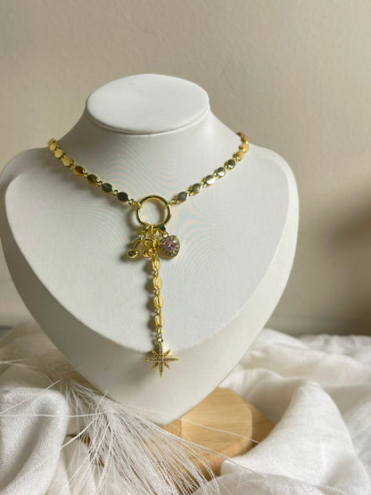 Celestial & Heart Charm Y-Necklace