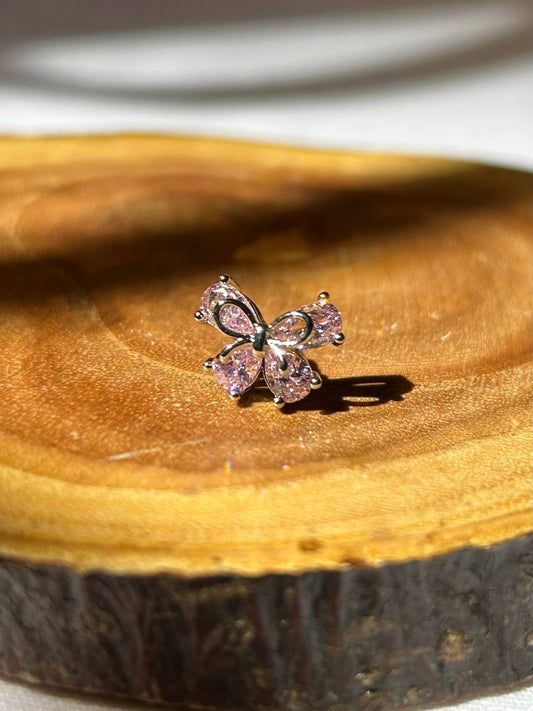 Crystal Ribbon Bow Piercing