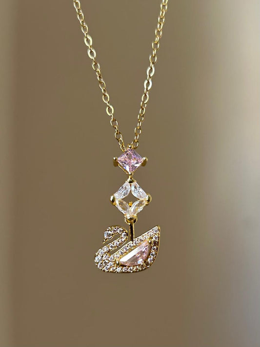 Graceful Swan Crystal Necklace