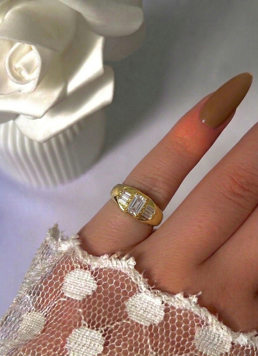 Golden Radiant Pinky Ring