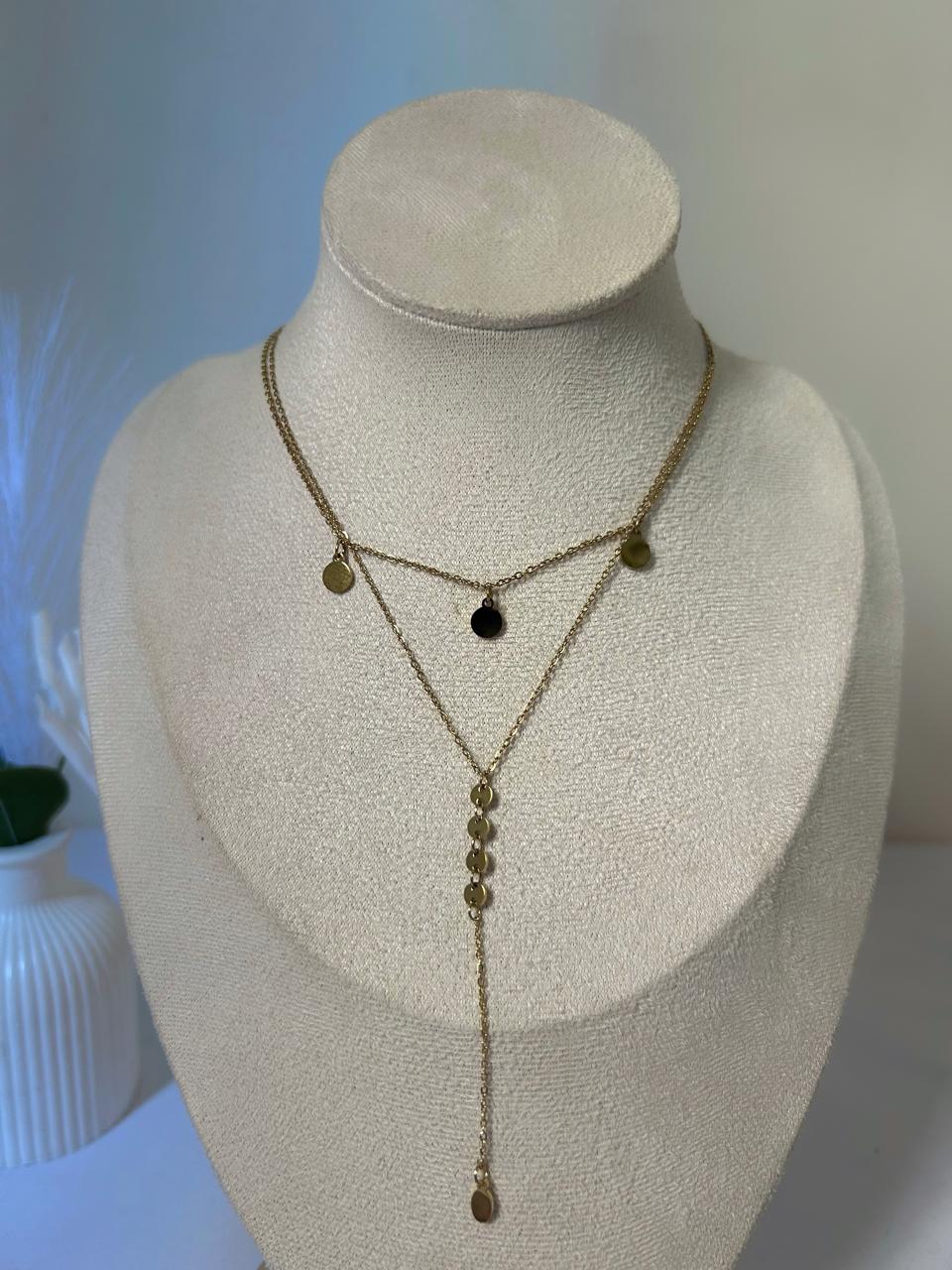 Celestial Disc Layered Y-Necklace
