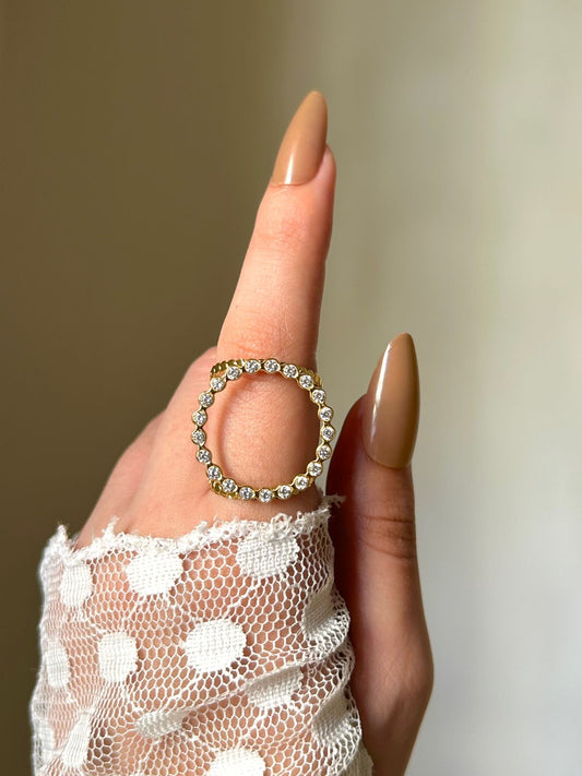 Double Orbit Crystal Ring