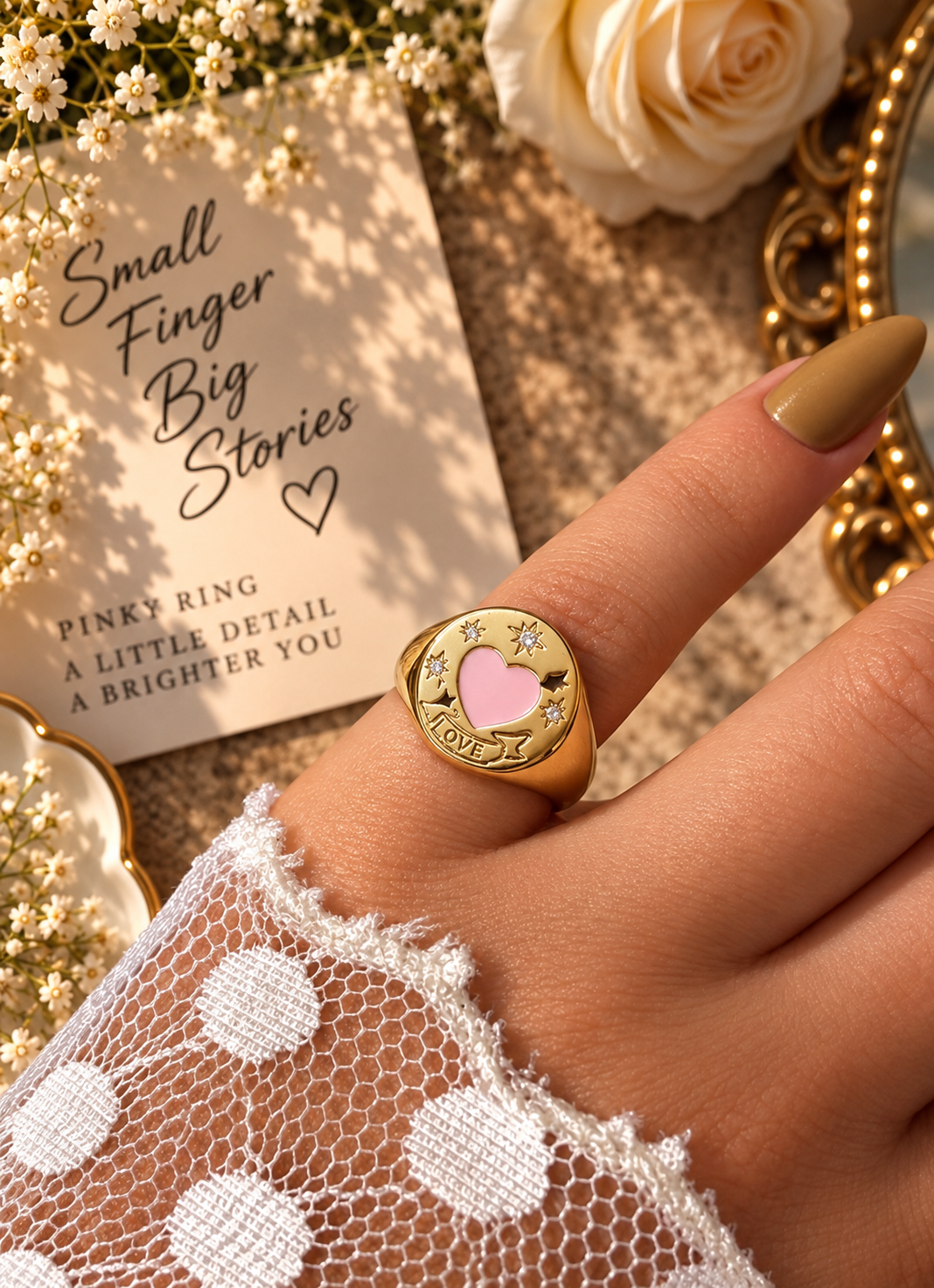 Pinky Love Signet Ring