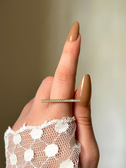 Elegant Crystal Bar Ring