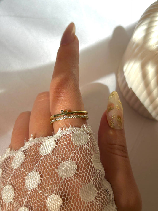 Crystal Swan Wrap Ring