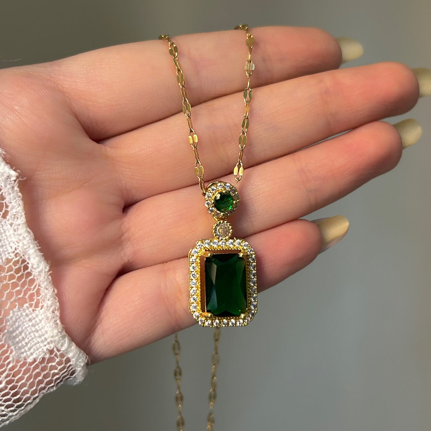 Green Emerald Neckalce