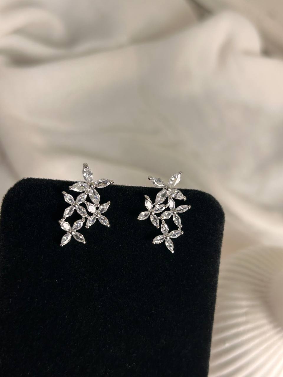 Crystal Cluster Vine Earrings