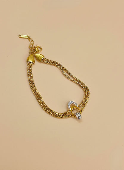 Golden Interlock Mesh Bracelet