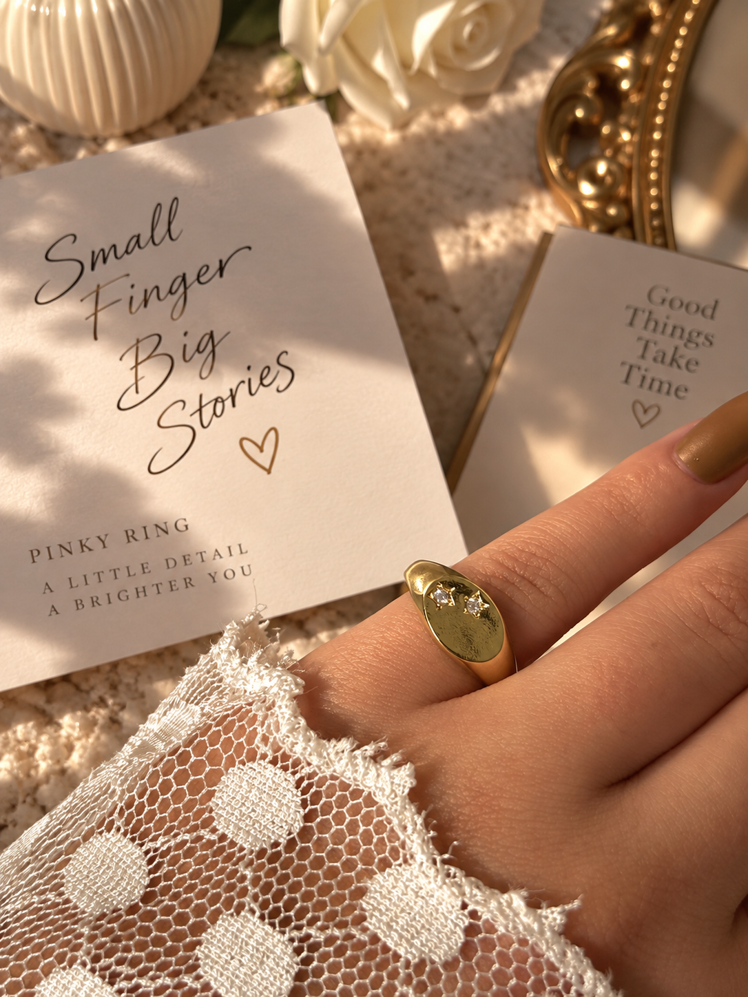Celestial Duo Star Pinky Ring