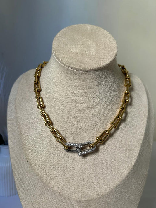 Gilded Diamond Link Choker